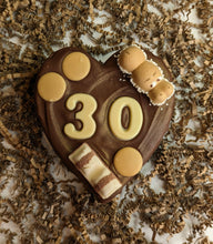 Load image into Gallery viewer, Customised Age Brownie Heart Cake
