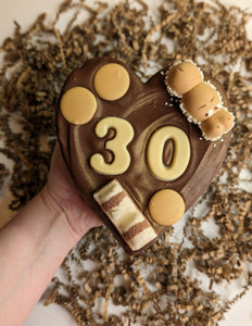 Customised Age Brownie Heart Cake